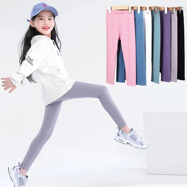 Autumn Solid Kid Leggings Girl Thin Tights Sweatpants 2+y Child Casual