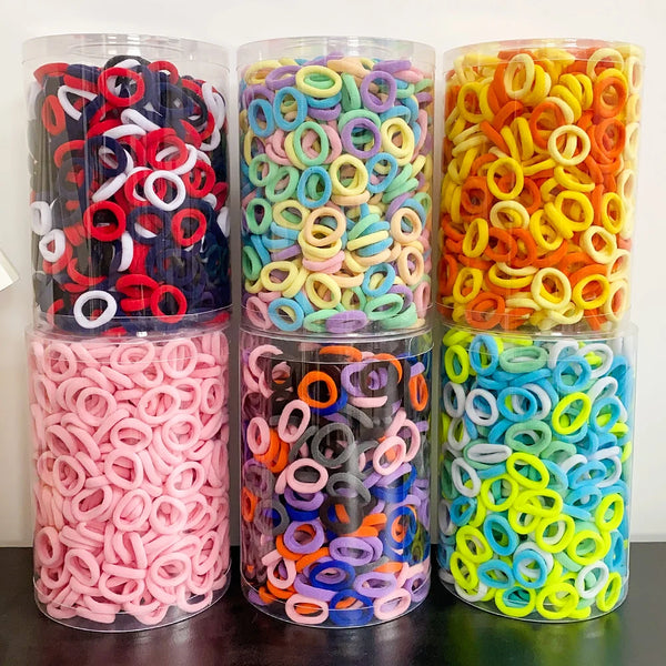 50PCS Colorful Basic Nylon Ealstic Hair Ties for Girls Ponytail Hold