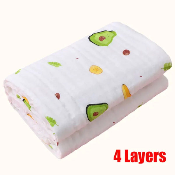 Baby Bath Towel Boy Girl Cotton Blanket For Newborn Bathrobe 4-Layer