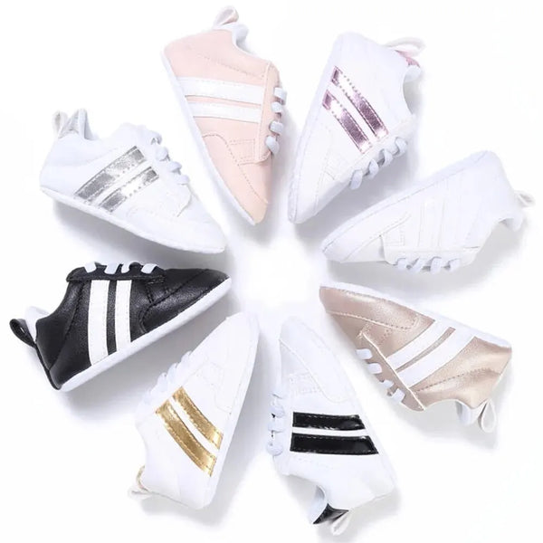 Meckior Baby Sneakers Classical Sport Soft Sole PU Leather Shoes