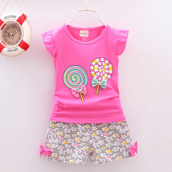 Baby Girls Clothes Sets for Kids T-shirt Tops+Short Pants Clothes Sets