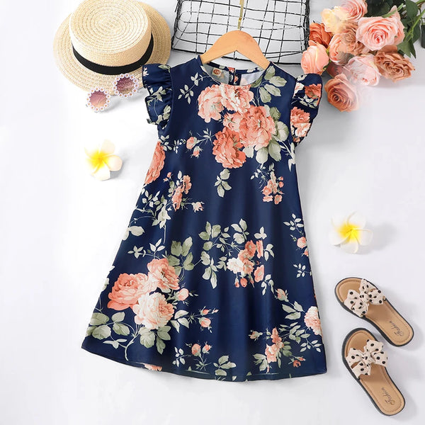 Girls Summer Fashion Thin Holiday Leisure Sleeveless Fragmented Flower