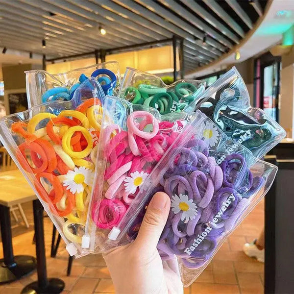 50Pcs/set Korean Hair Rope Candy Color Hair Ring Girls Woman Towel