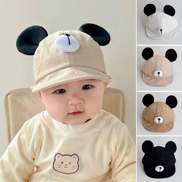 Cute Bear Ear Baby Hat Kids Boy Girl Soft Cotton Peaked Bonnet Caps