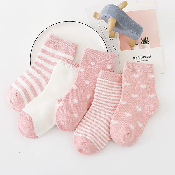 5 Pairs/Lot Kids Soft Cotton Socks Boy Girl Baby Infant Fashion Stripe