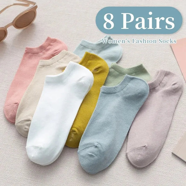 8 Pairs of Spring and Summer Four-season Women's Simple Fashionable