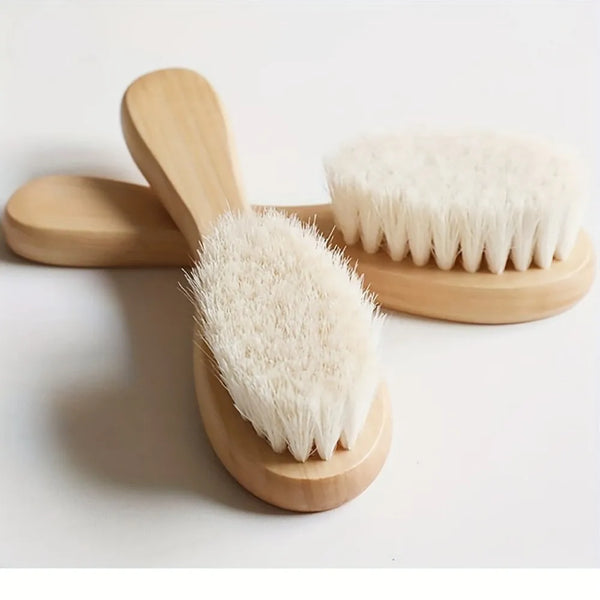 1 PC Universal Care Pure Natural Wool Wood Brush Comb, Newborn Hair