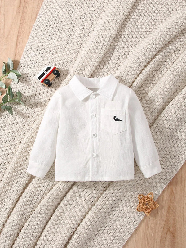 Spring and Autumn Baby Boy New Fashion Fashion White Shirt Coat Small