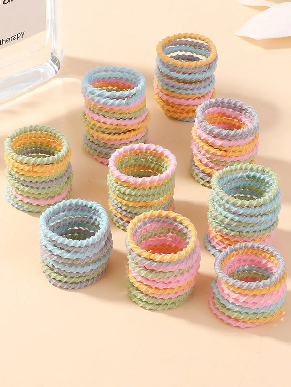 100pcs/lot Candy Colorful Rubber Band Does Not Hurt The Hair Small