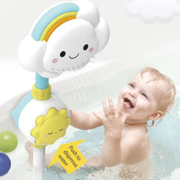 Children's shower, cloud shower, baby's play in water, bathroom