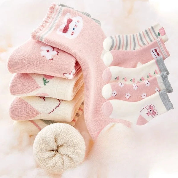 Children's Socks Wool Circle with Wool Thickening Skin Warm Stockings