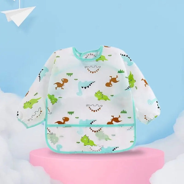 1 PCS Cute Bibs Baby Waterproof Long Sleeve Apron Animals Cartoon Kids