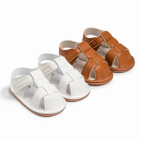 Meckior 2024 New Summer Baby Sandals PU Leather Low Top Baby Boys