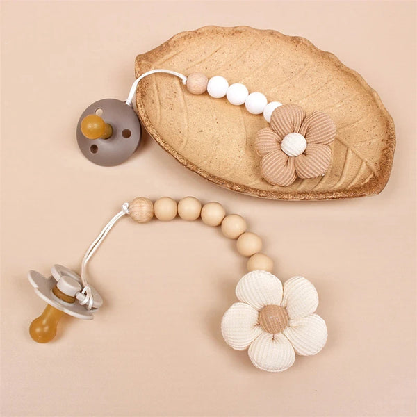 Cute Baby Silicone Flower Pacifier Chain Newborn Baby Accessories