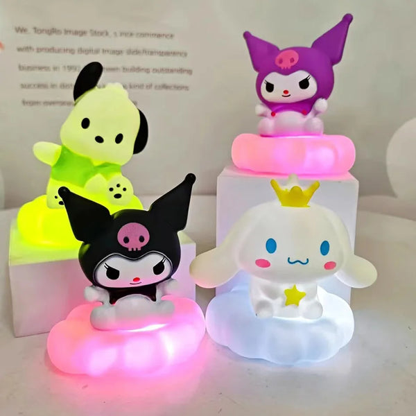 New Kawaii Sanrios Night Light Enamel Cloud Cartoon Kuromi Cinnamoroll