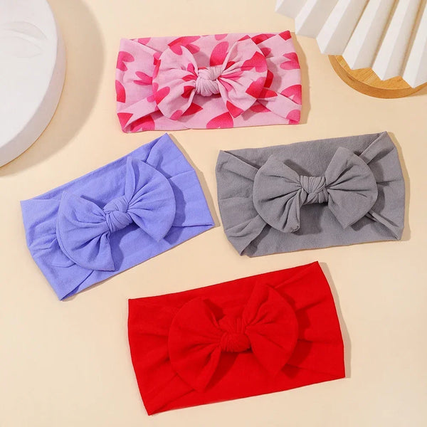 1Pc Simple Solid Color Broadside Bowknot Headband for Baby Girl