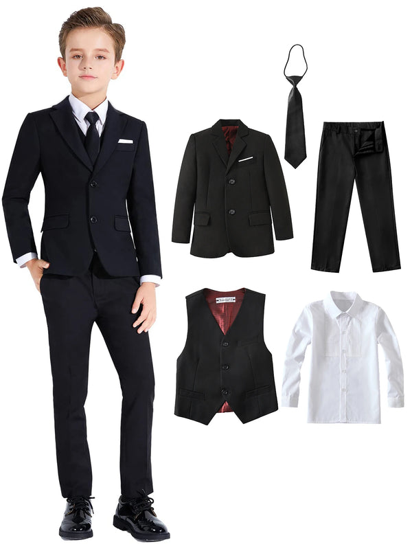 Boys Suits Colorful Formal Suits 5 Piece Slim Fit Dresswear Suit Set