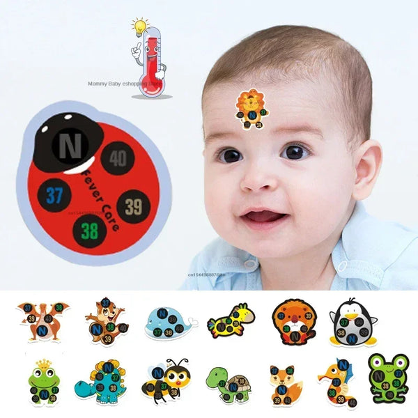 5/10pc Reusable Child Forehead Temperature Sticker Thermometer LCD