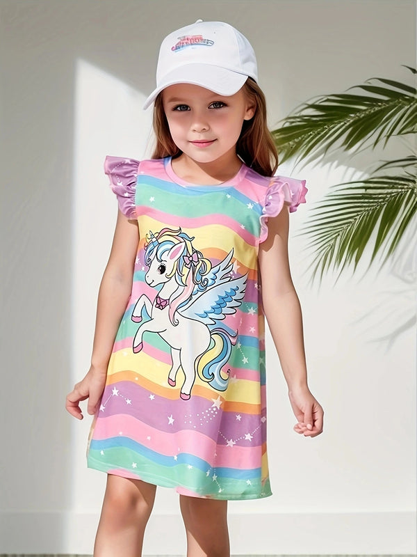 Girls Dress Summer New Baby Fashion Cute T-shirt Dress Children's