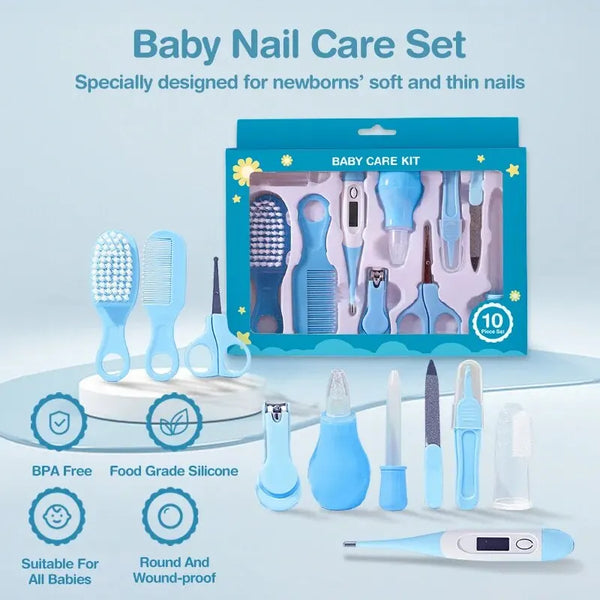 10 Pcs Newborn Baby Nail Hair Daily Care Kit Infant Kids Grooming