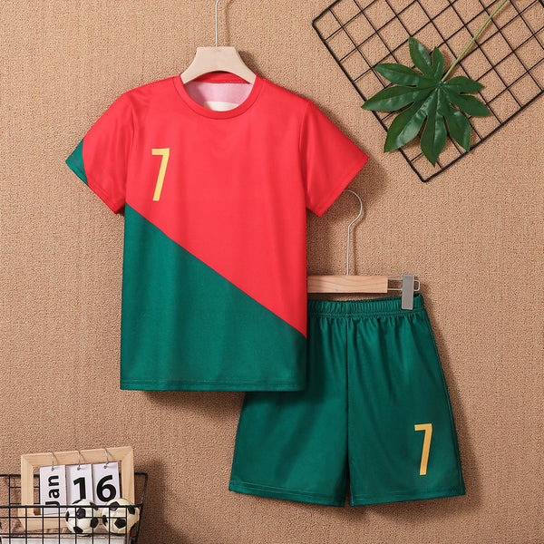 2024 Youth and Children Red and Green Splicing Color No. 7 Legend