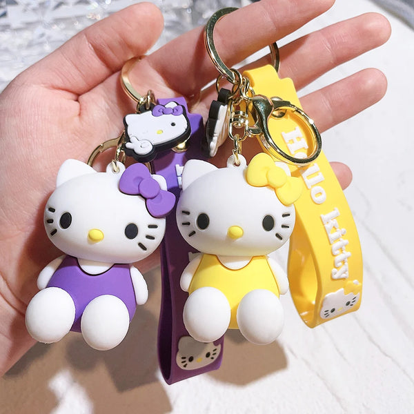 Hello Kitty Keychain Cartoon Doll Jewelry Sanrio Kawaii Kt Pvc Soft