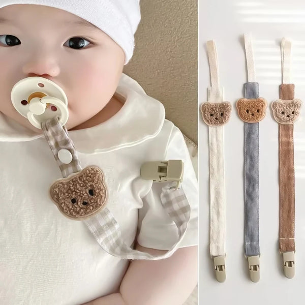 1Pcs Cute Bear Baby Pacifier Chain Clip, Anti-fall Cartoon Pacifier