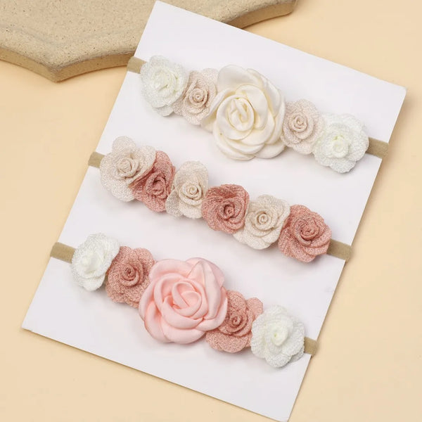 3Pcs/Set Baby Girl Headband Newborn Elastic Flower Toddler Hair Band