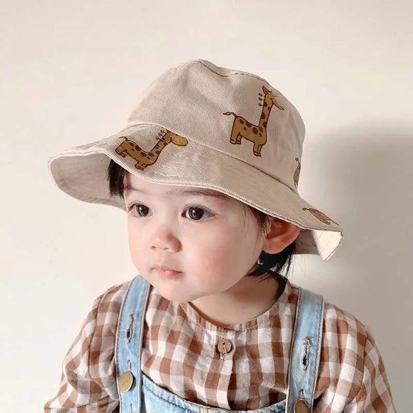 Cartoon Giraffe Baby Bucket Cap Outdoor Beach Children Sun Hat Kids