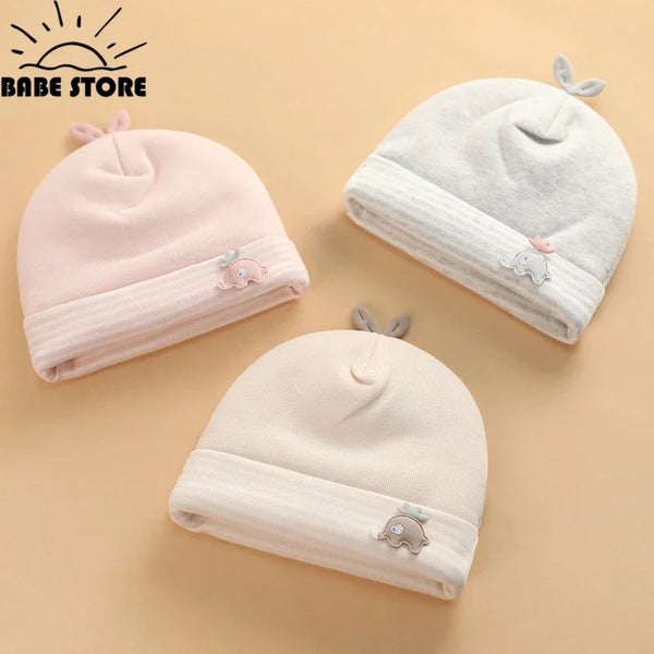 0-6 Months Baby Hats Newborn Beanie Winter Warm Thicker Cotton Soft