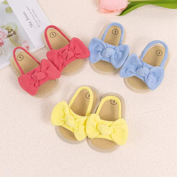 Summer Baby Girls Sandals Fashion Bow Soft Sole Casual Shoes Cotton