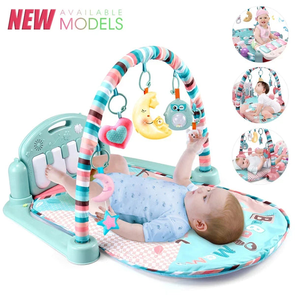 Baby Fitness Stand Music Play Gym Activity Toys Newborn Piano Crawling