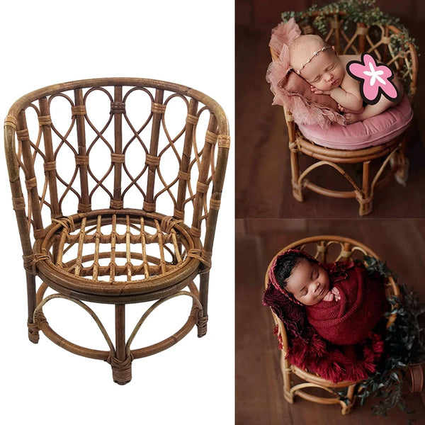 Newborn Photography Props Rattan Chair Bamboo Bed Bebe Basket