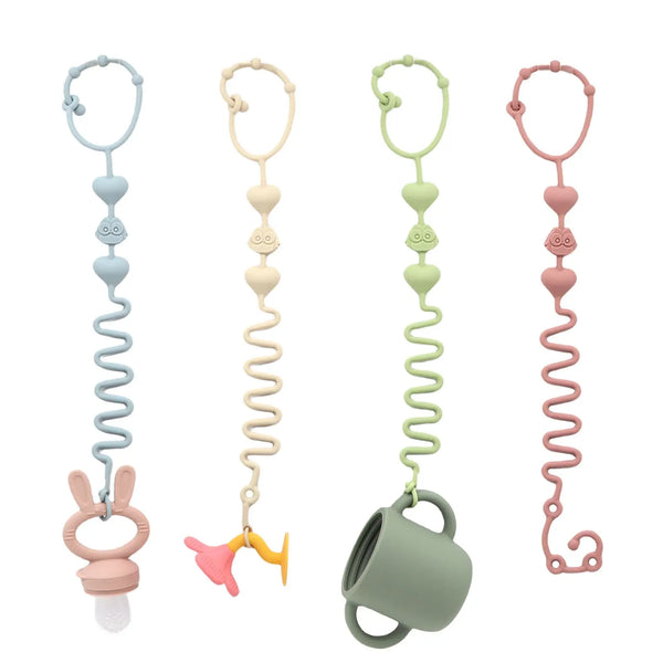 4pcs Baby Silicone Pacifier Chain, Bottle Chain, Suitable for