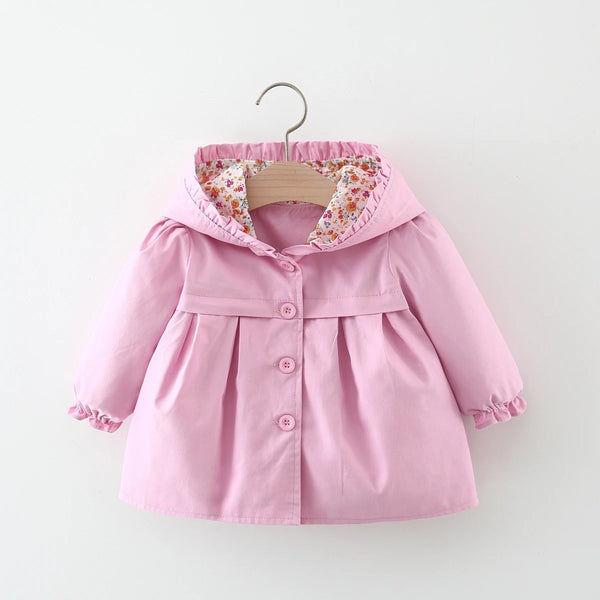 Baby Girl'S Winter Cute Solid Color Girl'S Jacket Sweet Beauty Baby