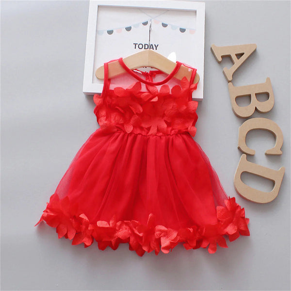 Baby Girls' Red Christmas Birthday Party Dress Preschool Children'S