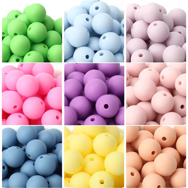 50Pcs 12mm Baby Silicone Beads BPA Free Baby Round Beads Teether