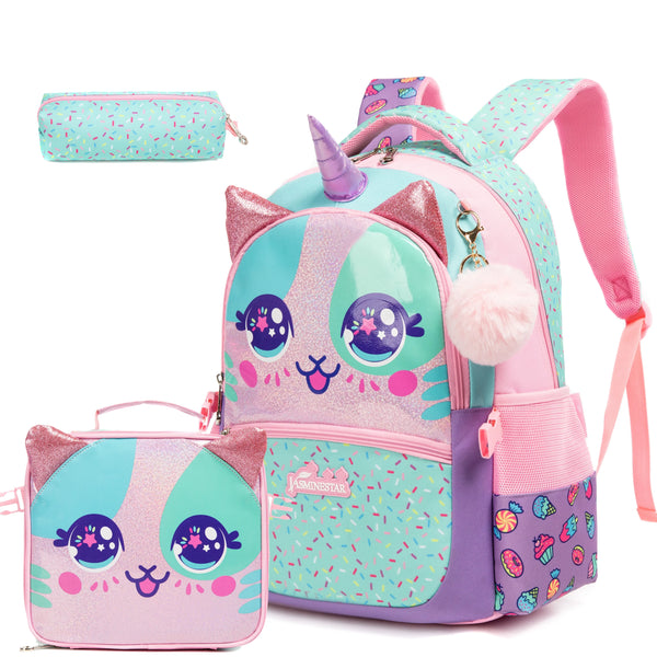 Kids Backpacks for Girls School Bag with Lunch Box School Backpack for