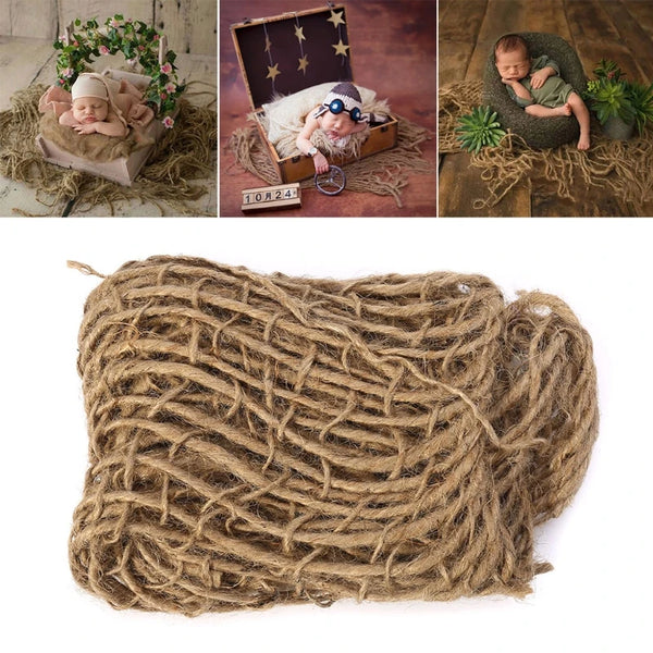 Newborn Photography Prop Chunky Burlap Layer Net Hessian Jute Backdrop