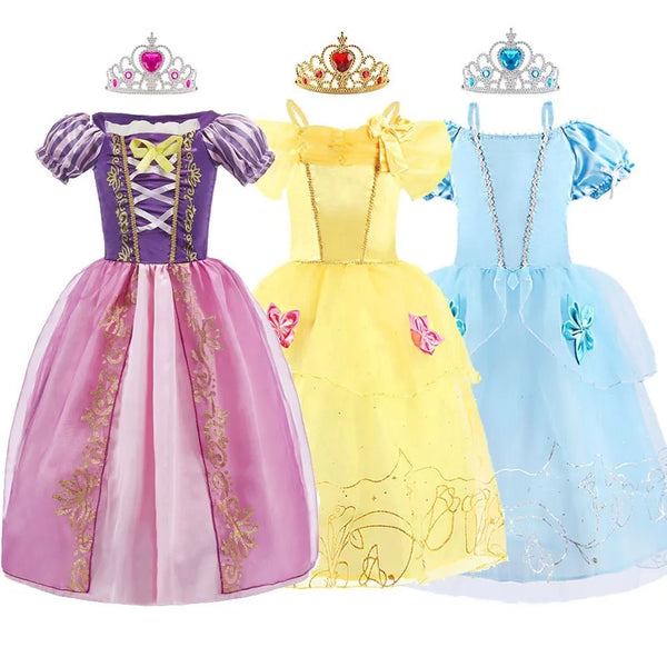 Rapunzel Dress for Girls Cinderella Belle Dress Up Fantasy Children