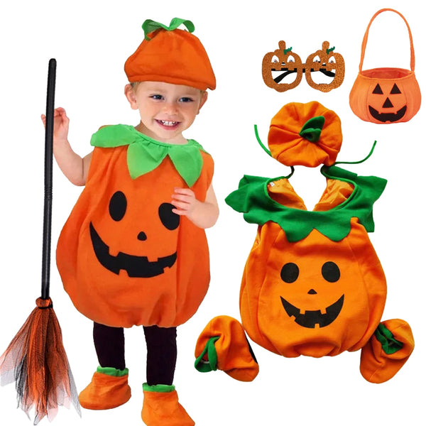 Infant Girls Boys Halloween Pumpkin Costume Kids Children Hat Cosplay