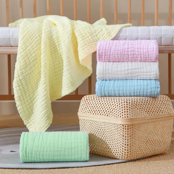 Six Layers of Pure Cotton Gauze Solid Color Bath Towel Soft Skin