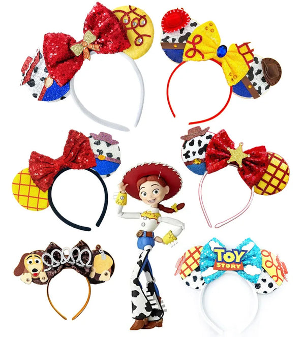 2024 Mickey Mouse Ear Headband  Festival Part Bow Sequin Hairband