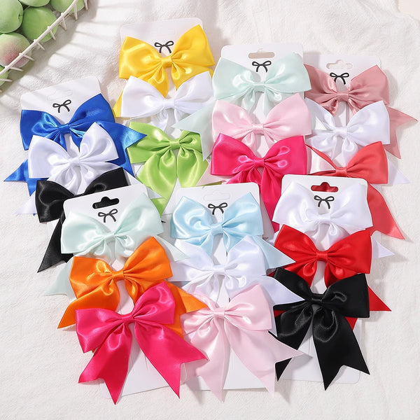 2/3Pcs Baby Cheer Bows Hair Clip for Girls Solid Color Hairpins