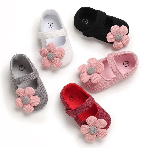 Meckior New Baby Girls Shoes Flower Bow Tie Princess Shoes Non-Slip