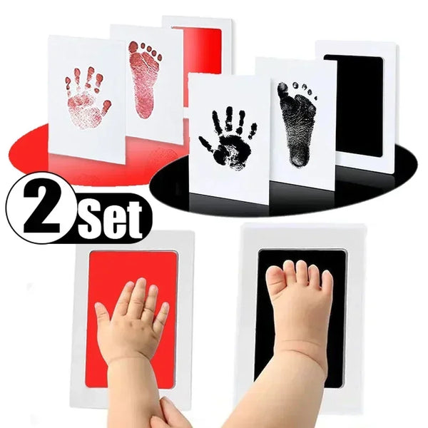 2 Set Baby Handprint Footprints Ink Pads Safe Non-toxic No-Touch Skin