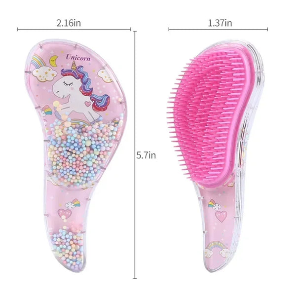 New Cute Hairdressing Comb for Kids Anti-knot Massage Flowing Bead