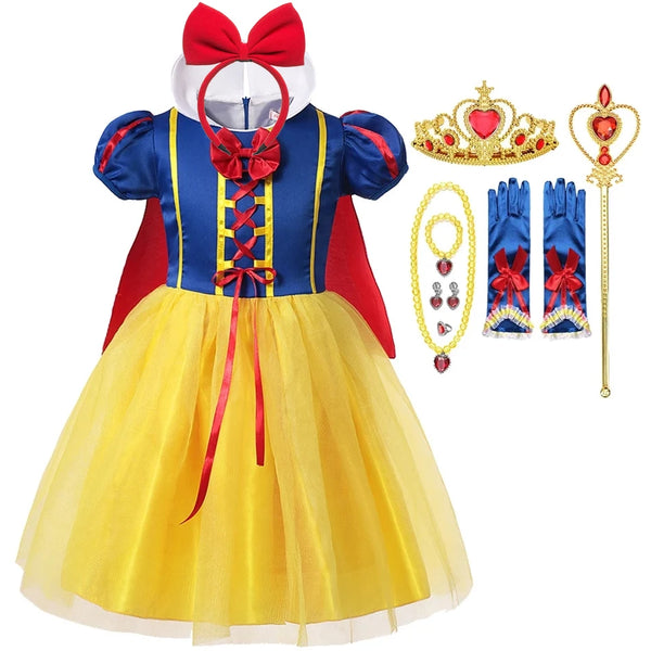 2024 Girls Costume Snow White Fancy Dress Kids Carnival Christmas