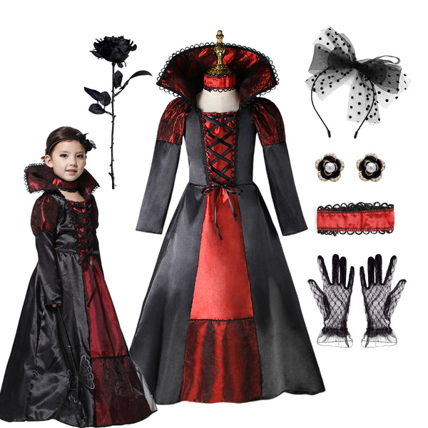 Girls Princess Costume Kid Vampire Ghost Bride Clothes Halloween