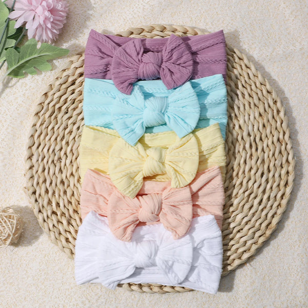 3Pcs/Set Cute Bowknot Baby Headband Turban Soft Elastic Baby Girls